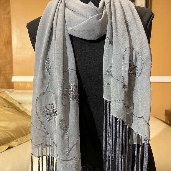 Bijoux Terner shawl/scarf Light Blue 71” Long - Picture 5 of 8